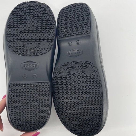 Crocs Dual Comfort Clogs slip on shoes Black with Speckles slip resistant sz 10 - Picture 4 of 9